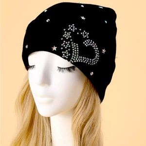 rhinestone decor beanie